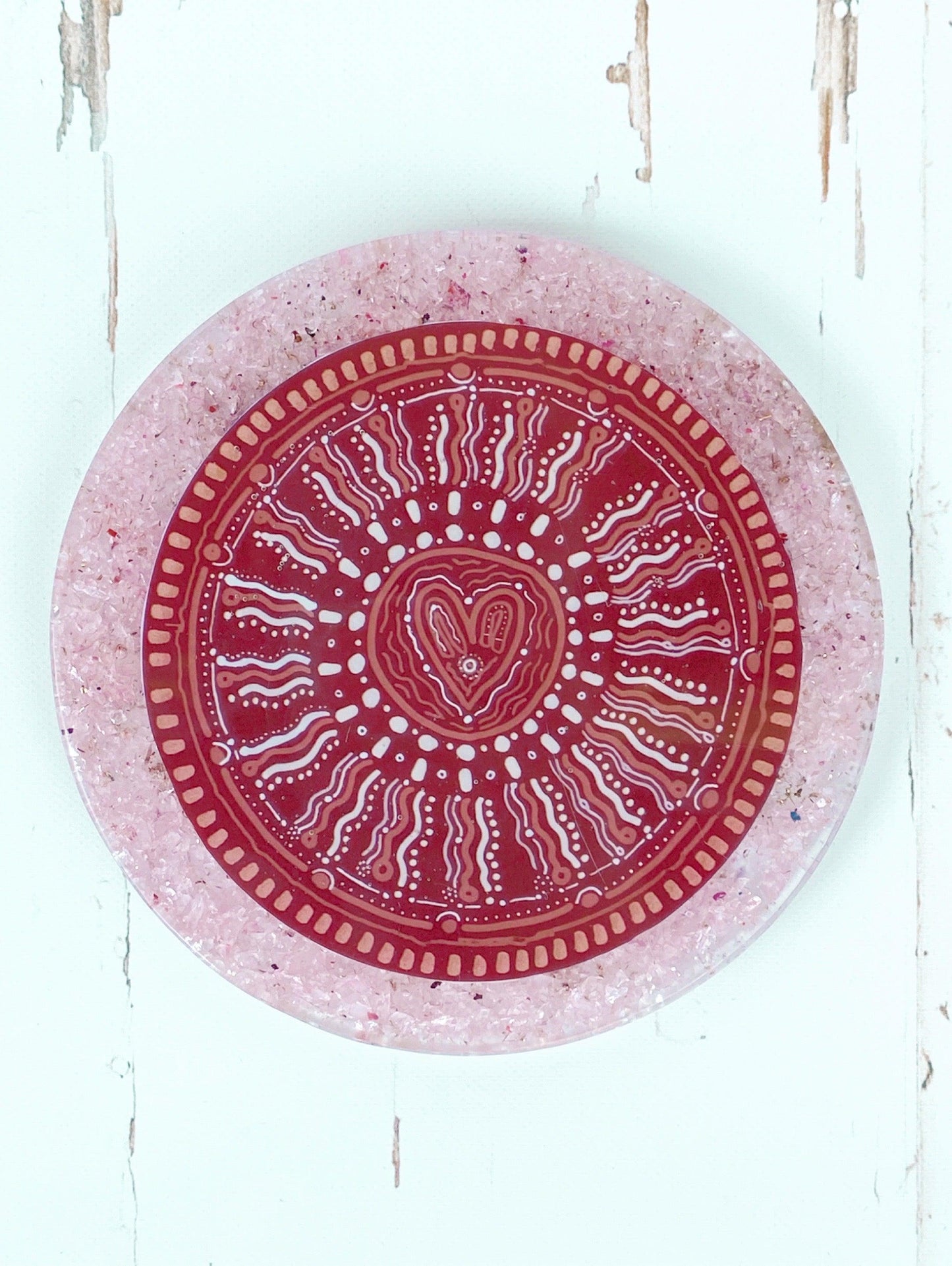 Rose Quartz Orgonite Charge Plate image 0