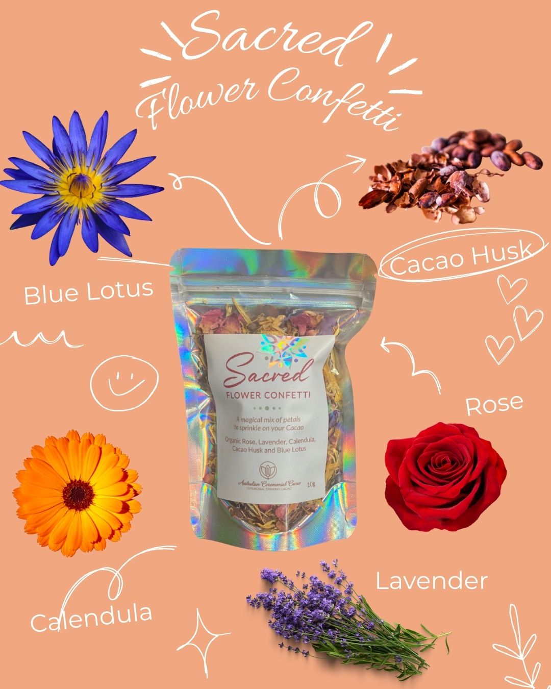 Ceremonial Cacao & Sacred Flower Confetti Bundle