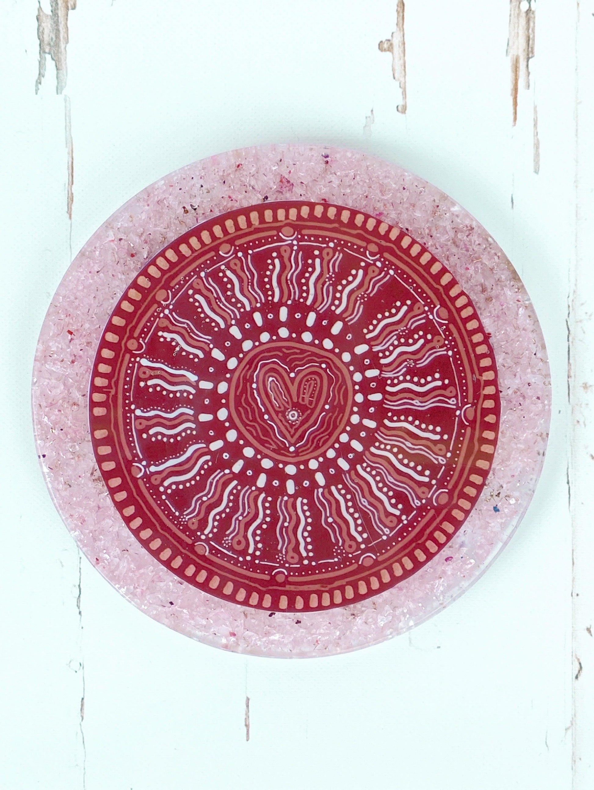 Rose Quartz Orgonite Charge Plate image 0