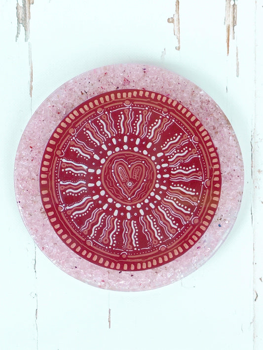 Rose Quartz Orgonite Charge Plate image 0